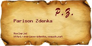 Parison Zdenka névjegykártya